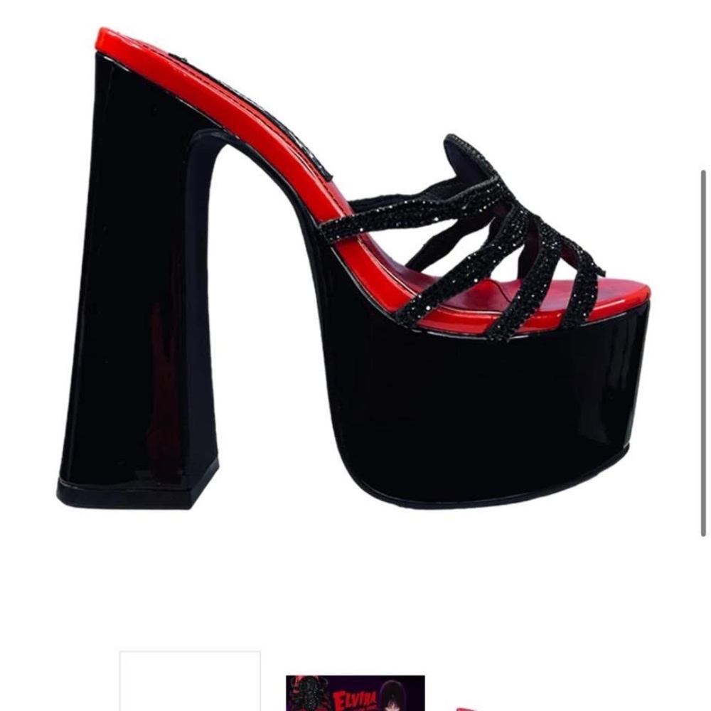 Elvira red black spider heel limited edition spooky spider heel/platform goth